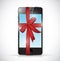 Smartphone gift present ribbon illustration