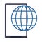 Smartphone global sphere symbol blue lines