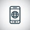 Smartphone globe icon for web and