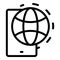 Smartphone globe integrity icon outline vector. Core mission