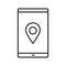 Smartphone gps location linear icon