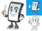 Smartphone Holding Screwdriver Cartoon Character Mascot Illustration