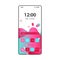 Smartphone home screen interface vector fluid template. Mobile app page pink and blue gradient design layout. Cellphone