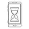 smartphone with hourglass time icon