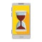 smartphone with hourglass time icon