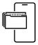 Smartphone icon with archive symbol of electronic folder with documents. Storage and sending large volumes of information on