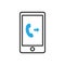 Smartphone icon. Outgoing mobile call