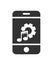 Smartphone icon with a ringtone, setting the parameters of the ringtone or music player. Simple design for the website and app