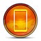 Smartphone icon shiny bright orange round button illustration