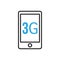 Smartphone icon. Third gereration mobile network