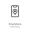 smartphone icon vector from winter travelling collection. Thin line smartphone outline icon vector illustration. Linear symbol for