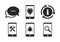 Smartphone icons. Shield protection, repair, bug. Vector