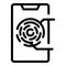 Smartphone integrity icon outline vector. Core mission
