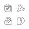 Smartphone interface pixel perfect linear icons set