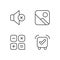 Smartphone interface pixel perfect linear icons set