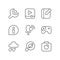 Smartphone interface pixel perfect linear icons set