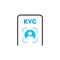 Smartphone KYC verification interface. Secure KYC technology safe user identification mobile biometric service.