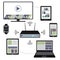 Smartphone, laptop, TV,tablet pc, watch , ebook and wi fi router