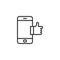 Smartphone with like notice line icon