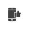 Smartphone with like notice vector icon