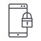 Smartphone locked security device technology thin line style design icon