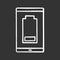 Smartphone low battery chalk icon