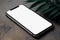 Smartphone mockup image - white mobile phone with blank space