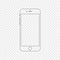 Smartphone. Modern phone in linear style. Smartphone isolated on transparent