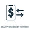 Smartphone Money Transfer icon. Flat style icon design. UI. Illustration of smartphone money transfer icon. Pictogram