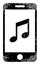 Smartphone Music Scratched Icon Symbol