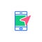 Smartphone navigator cursor flat icon