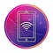 Smartphone network signal icon creative trendy colorful round button illustration