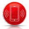 Smartphone network signal icon metallic grunge abstract red round button illustration