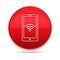 Smartphone network signal icon shiny luxury design red button vector