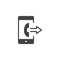 Smartphone Outgoing Call vector icon