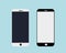Smartphone outline vector icon of mobile smart phone screen or modern android cellphone