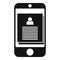 Smartphone personal information icon, simple style