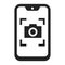 Smartphone photography screen camera application linear monochrome icon vector