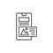 Smartphone pictures network icon. Simple line, outline vector of phone application icons for ui and ux, website or mobile