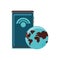 Smartphone with planet earth and signal wifi