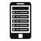Smartphone playlist app icon simple vector. Player interface