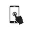 Smartphone pointer icon. Cursor pointer symbol illustration. Vector tap hand icon. Social concept. Telephone symbol