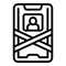 Smartphone privacy icon outline vector. Deleting account