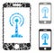 Smartphone radio control Mosaic Icon of Tuberous Parts