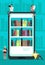 Smartphone with reader app and people reading books. Online book store, library and education vector concept