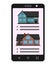 Smartphone with realty app. House sale.