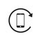 Smartphone rotation sign. Rotating phone symbol. Rotate device isolated screen