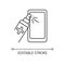 Smartphone screen cleaning pixel perfect linear icon