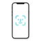 Smartphone with screen Face password, identification icon. Facial recognition scan. Face Security