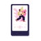Smartphone screen with music app interface and dancing teenager